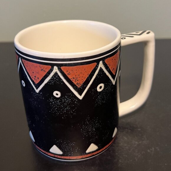 Vintage MIKASA Fashion Plate MOZAMBIQUE Pattern Tribal Art Mudcloth Ceramic Mug - Picture 5 of 10